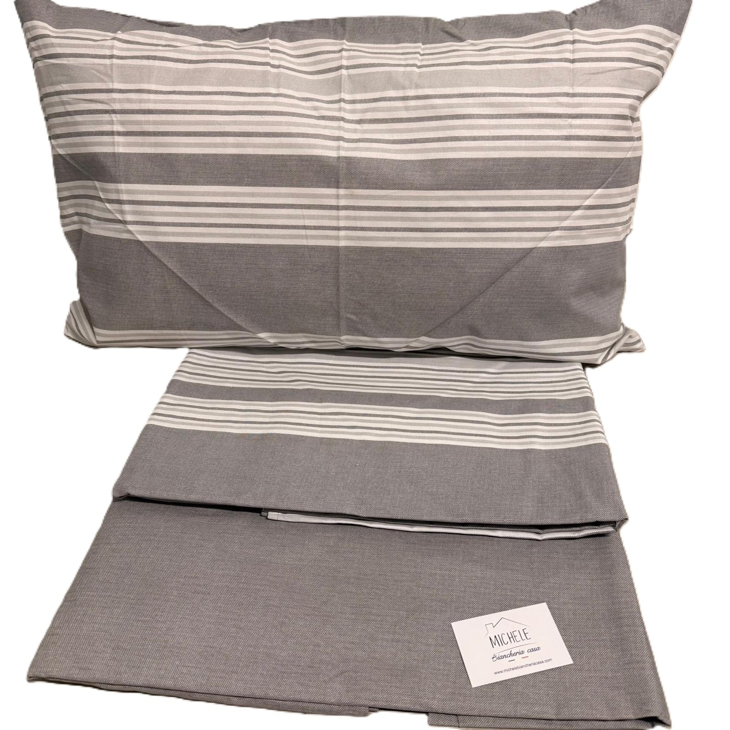 Completo Letto Singolo in Cotone 100% Fantasia Righe Urbane – Lenzuola con Angoli