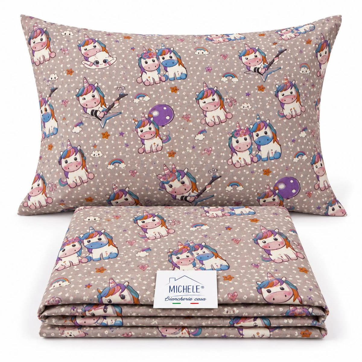 Copripiumino Singolo 100% Cotone Made in Italy – Unicorni Magici