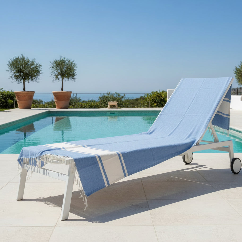 Telo Mare 100x200 cm, in Cotone con Frange Annodate a Mano – Diversi colori disponibili