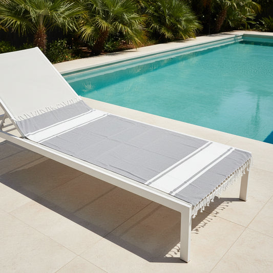 Telo Mare 100x200 cm, in Cotone con Frange Annodate a Mano – Diversi colori disponibili