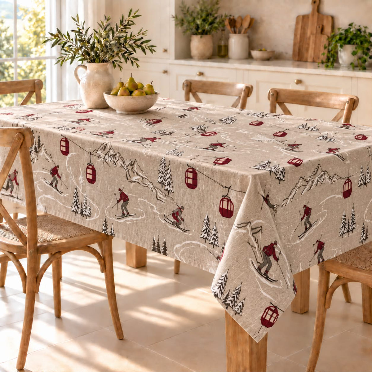 Tovaglia Tirolese in Tessuto Miros Montagna d’Inverno – 140x180 e 140x240 cm