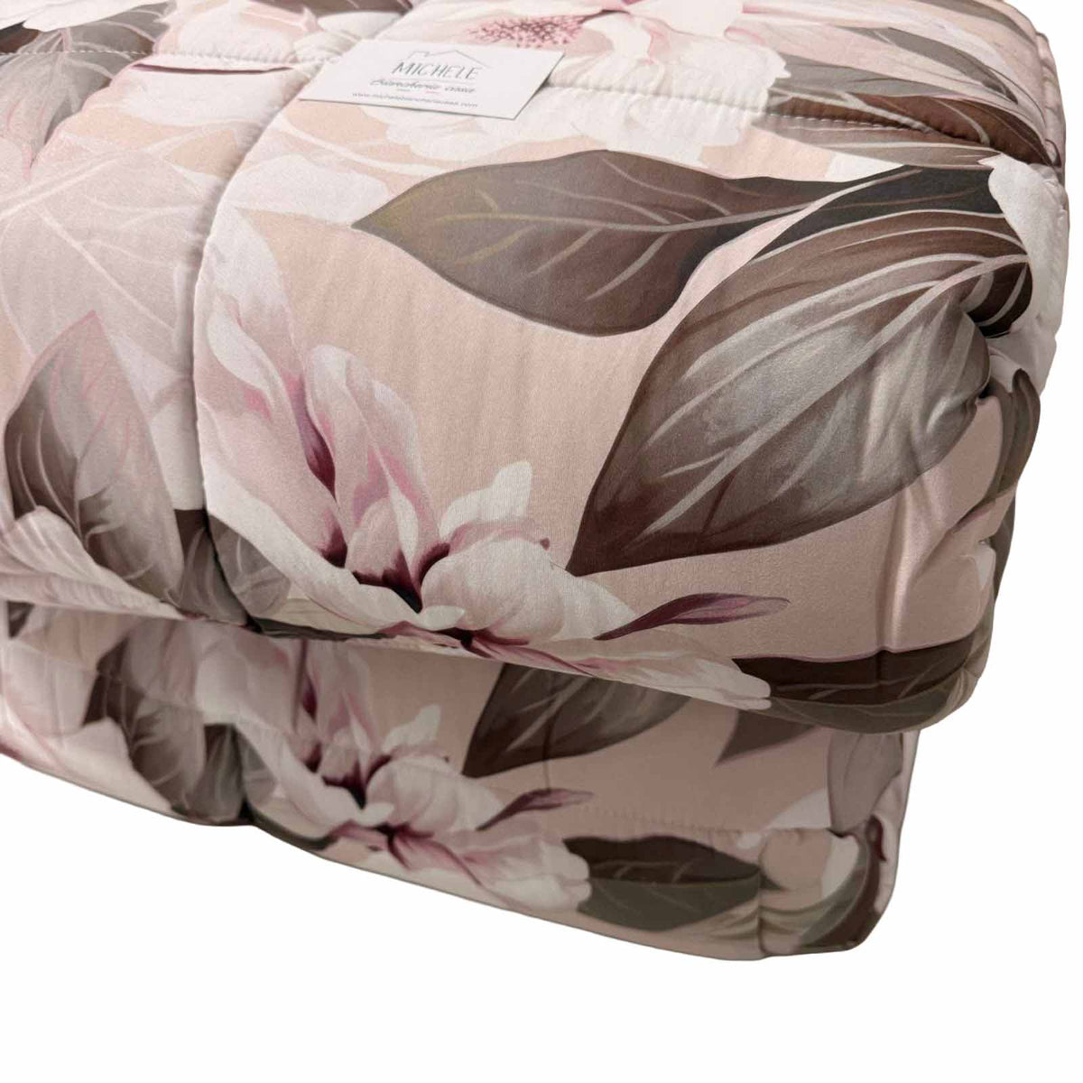 Trapunta Matrimoniale Floral Elegance 260x260 cm – Double Face in Morbida Microfibra Effetto Mano Pesca