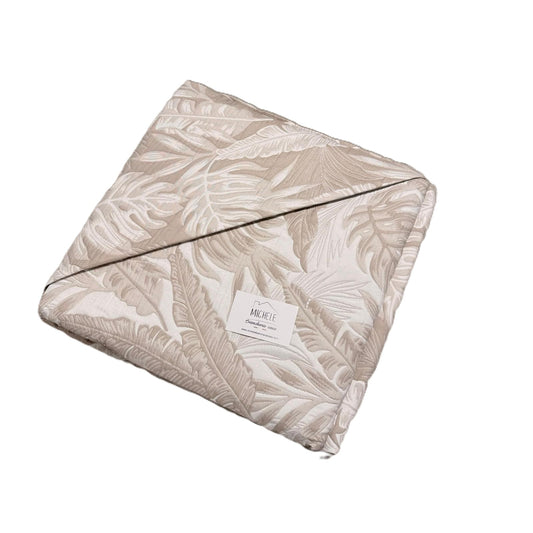 Trapuntino Matrimoniale 260x260 cm Double Face Jacquard Golden Leaves – Copriletto Beige Elegante con Foglie