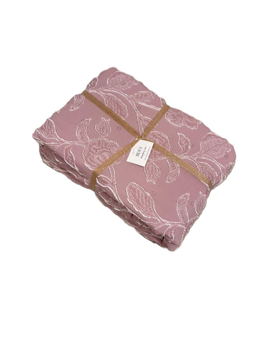 Trapuntino Matrimoniale Jacquard Fill Coupé Rosa 255x260 cm in Microfibra - Fantasia Rose Jacquard Elegance