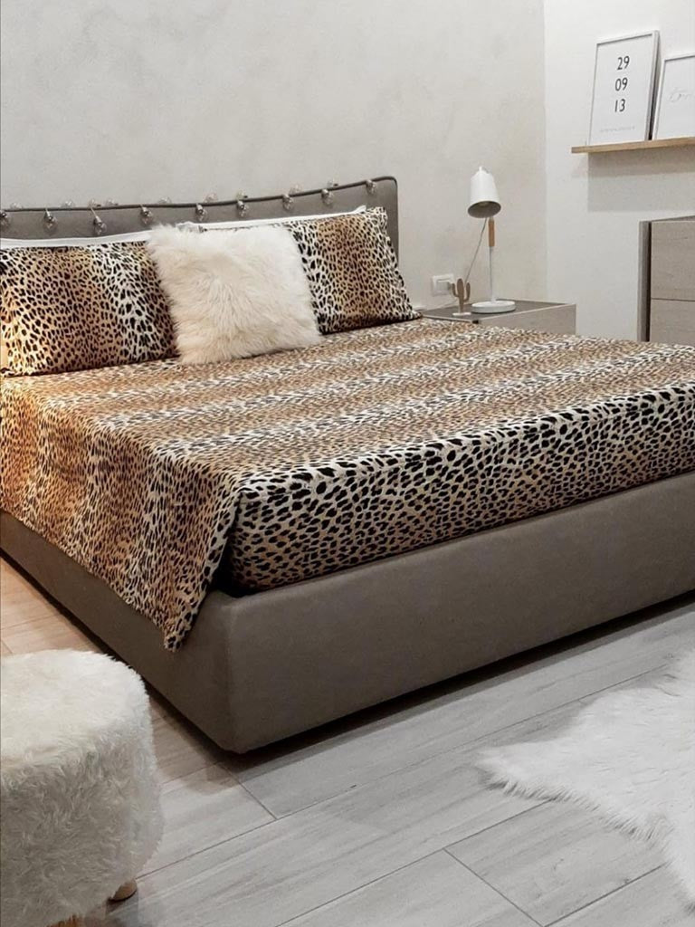 Completo lenzuola Matrimoniali con fantasia leopardata