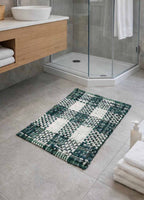 Tappeto Indiano Intrecciato a Mano Antiscivolo – Cotone e Poliestere – 50x80 / 60x110 cm - Verde