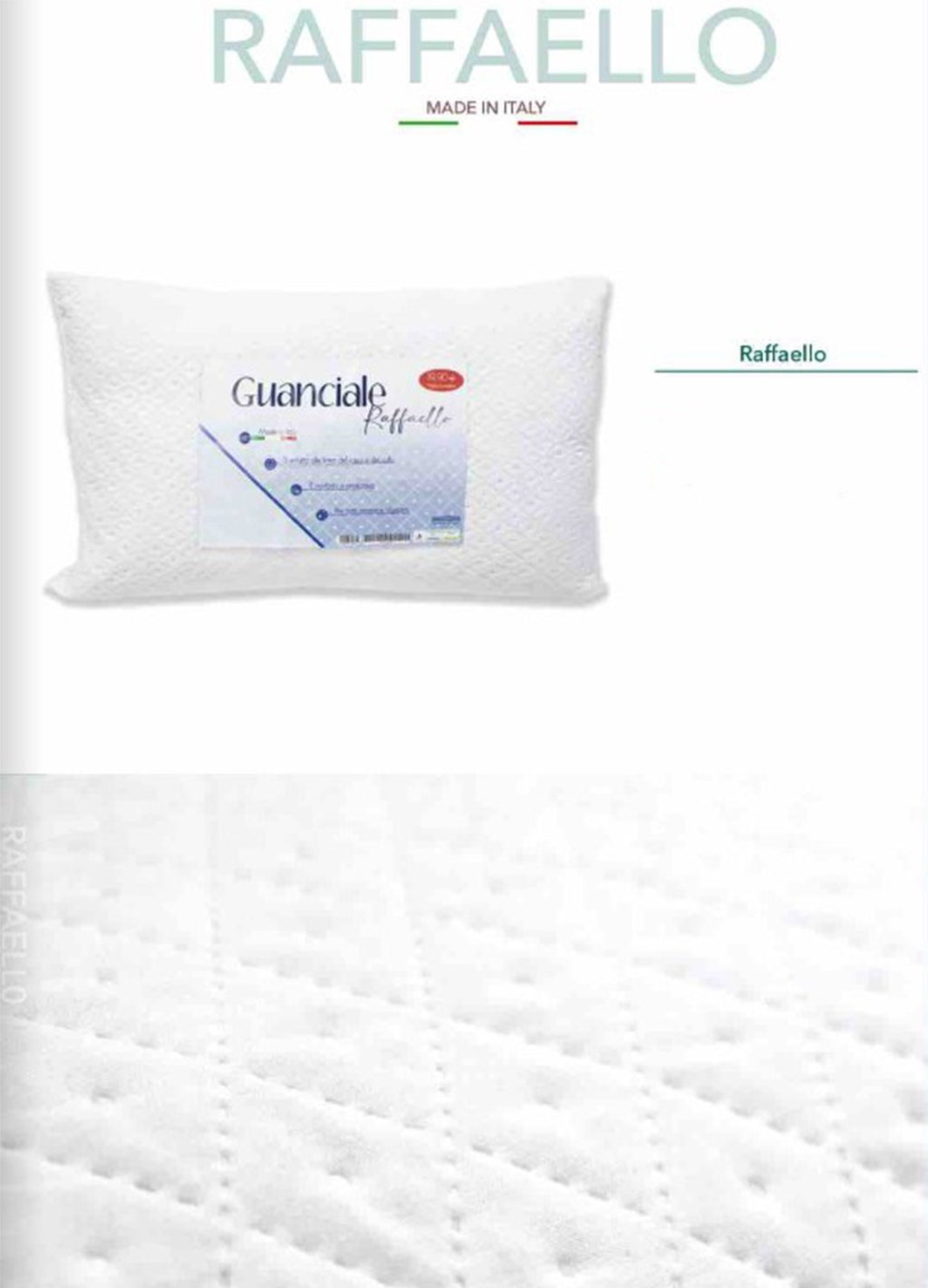 Guanciale trapuntato modello Raffaello