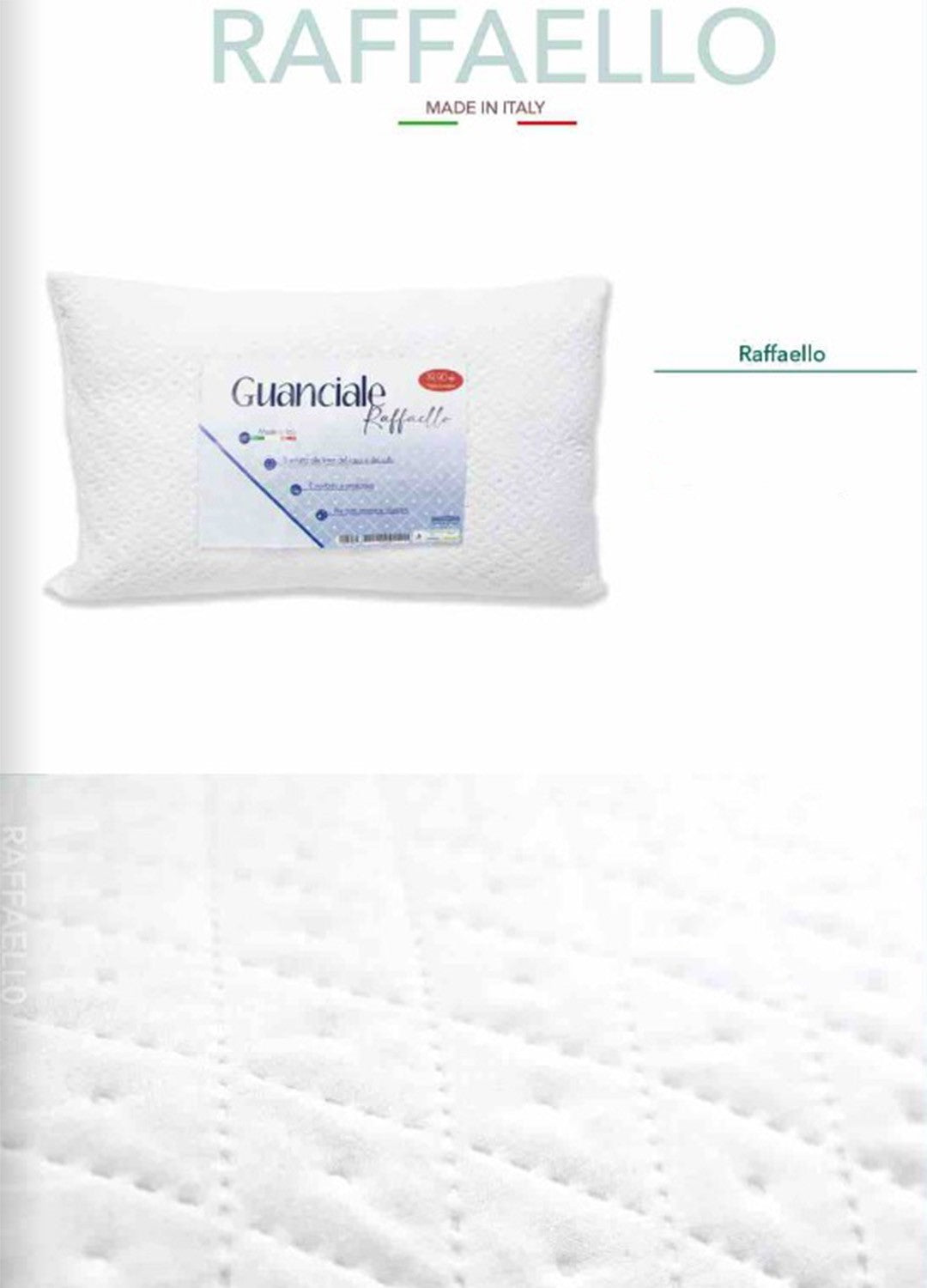Guanciale trapuntato modello Raffaello