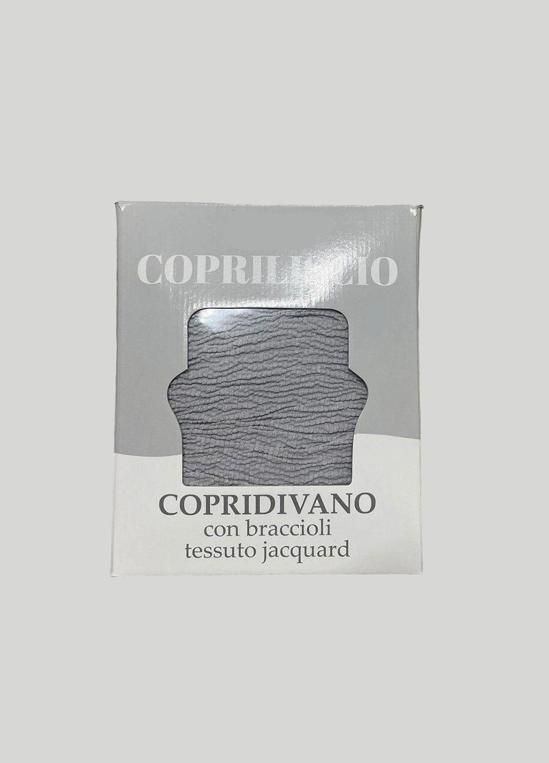 Copridivano con braccioli in tessuto jacquard