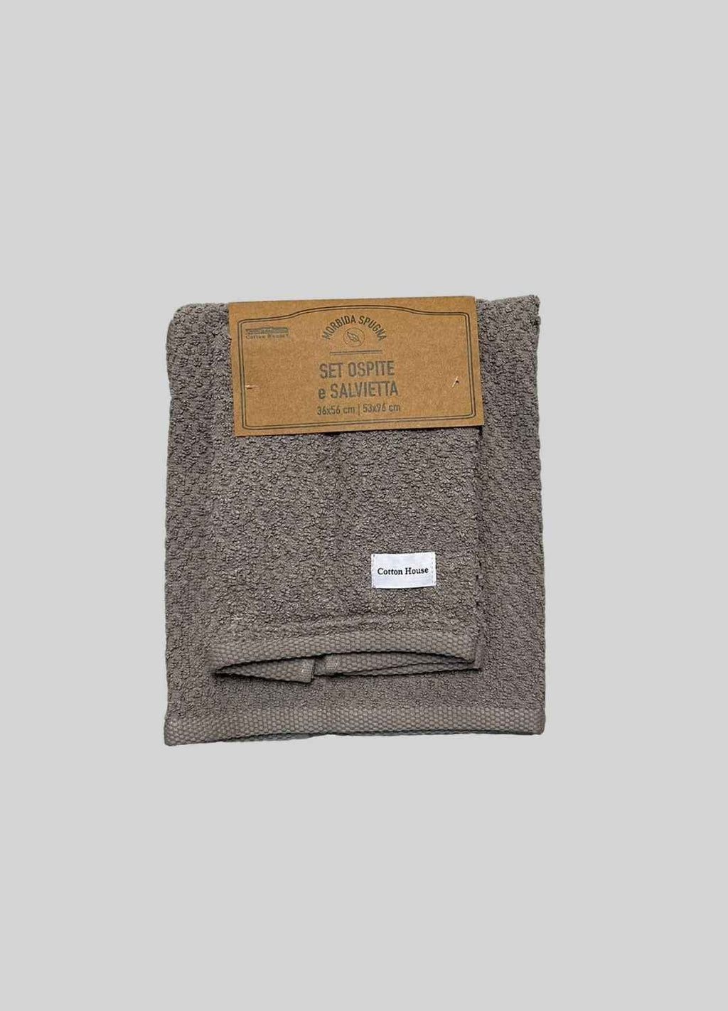 Completo asciugamani viso e ospite in cotone, modello Pop Corn