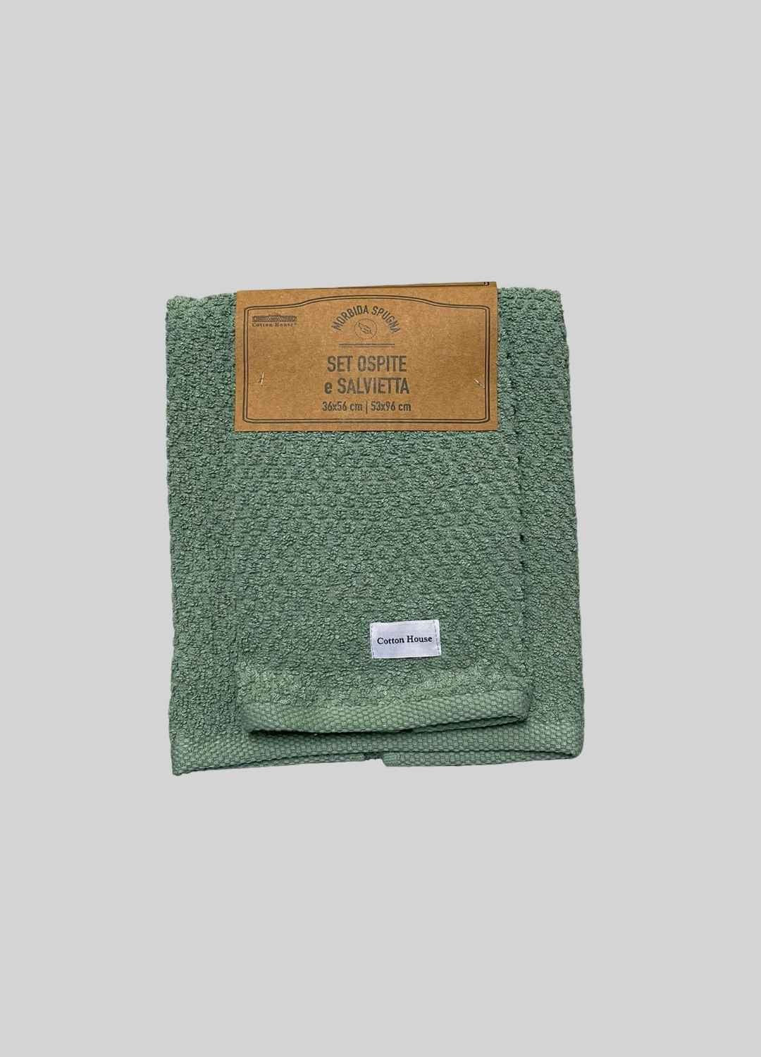 Completo asciugamani viso e ospite in cotone, modello Pop Corn