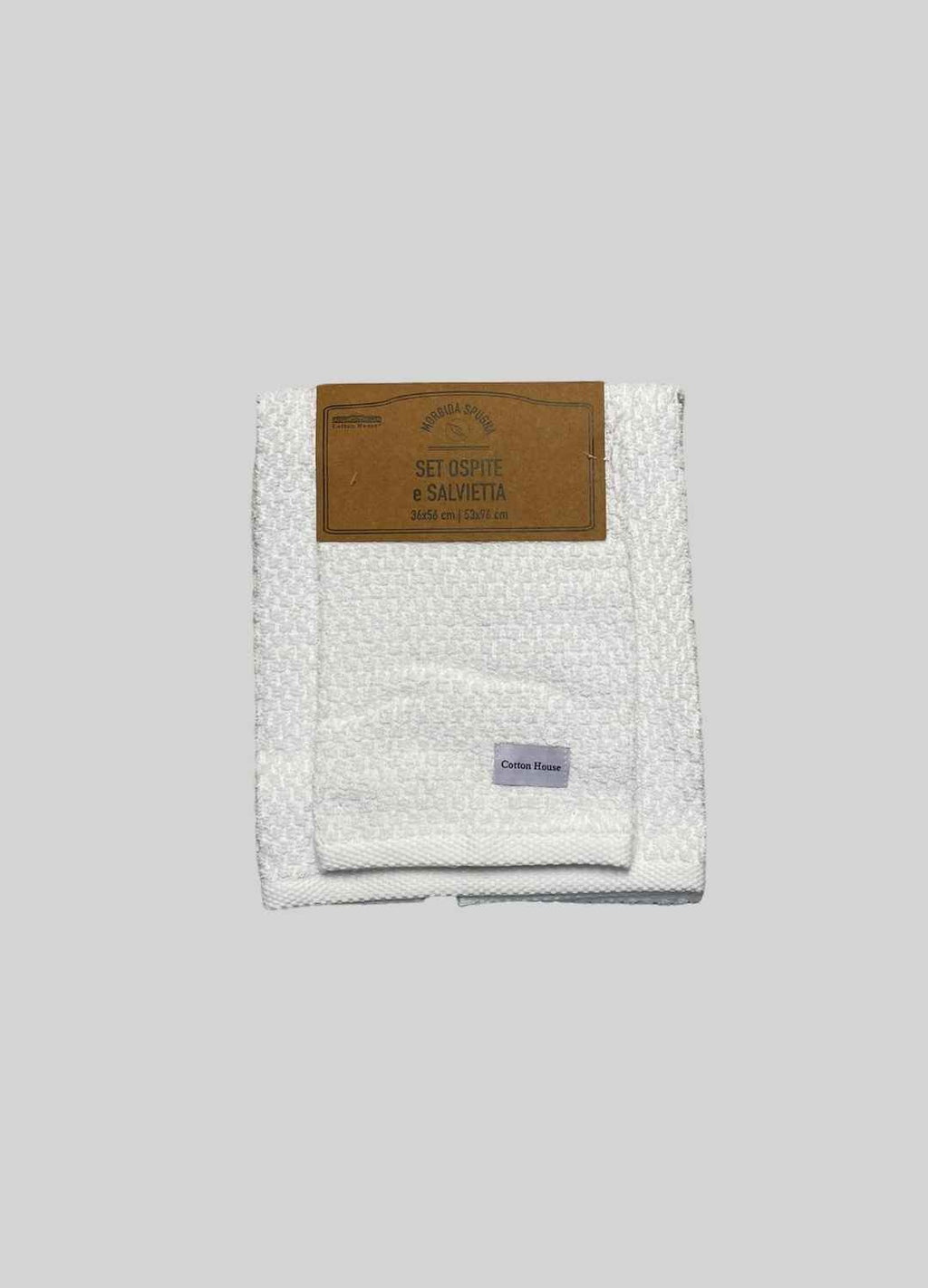 Completo asciugamani viso e ospite in cotone, modello Pop Corn