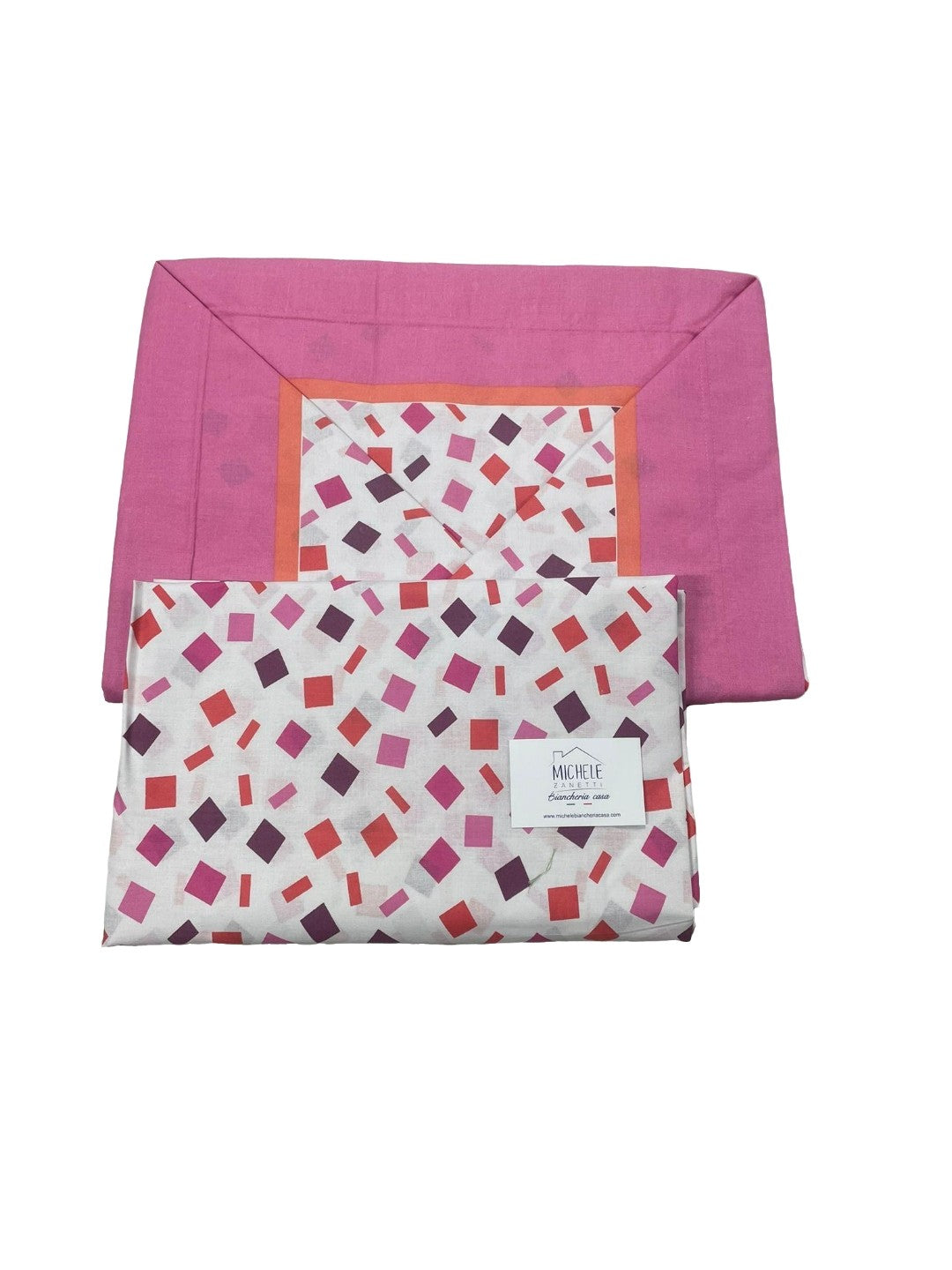 Completo lenzuola matrimoniali in puro cotone, fantasia coriandoli