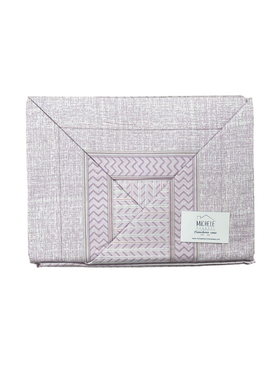 Completo lenzuola da una piazza e mezza "alla francese" in cotone modello Anastasia, colore azzurro e rosa