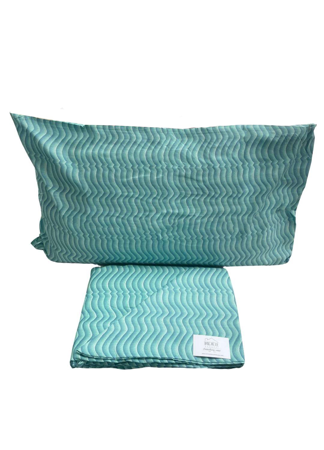 Copripiumino matrimoniale in mano di seta di microfibra morbida, fantasia a onde