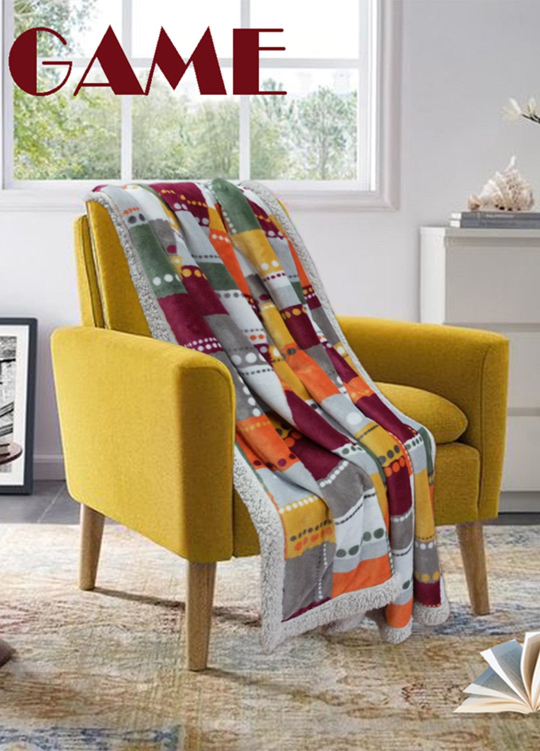 Plaid Game, dimensioni 130x160 cm, colorato ed elegante