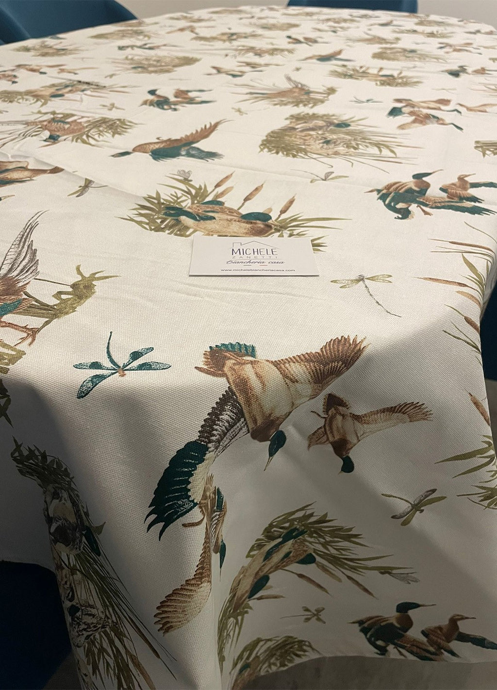 Tovaglia in puro cotone fantasia Natura, da 6 o da 12 persone