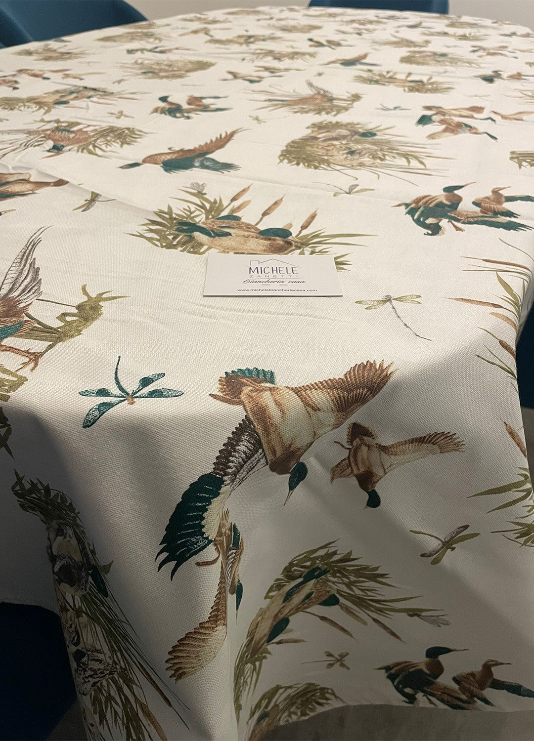 Tovaglia in puro cotone fantasia Natura, da 6 o da 12 persone