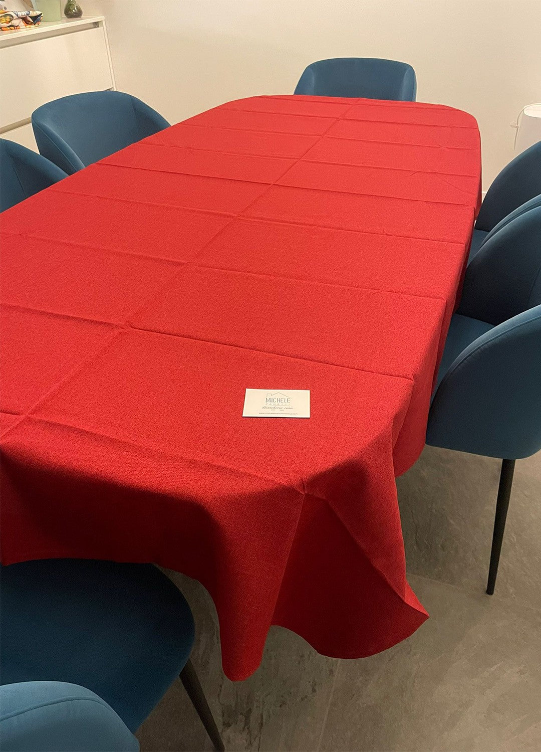 Tovaglia antimacchia in tinta unita serie Charlotte, colore corda, grigio o rosso