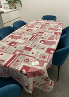 Tovaglia in puro cotone fantasia Shabby con cuori, disponibile in diverse misure