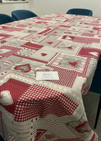 Tovaglia in puro cotone fantasia Shabby con cuori, disponibile in diverse misure