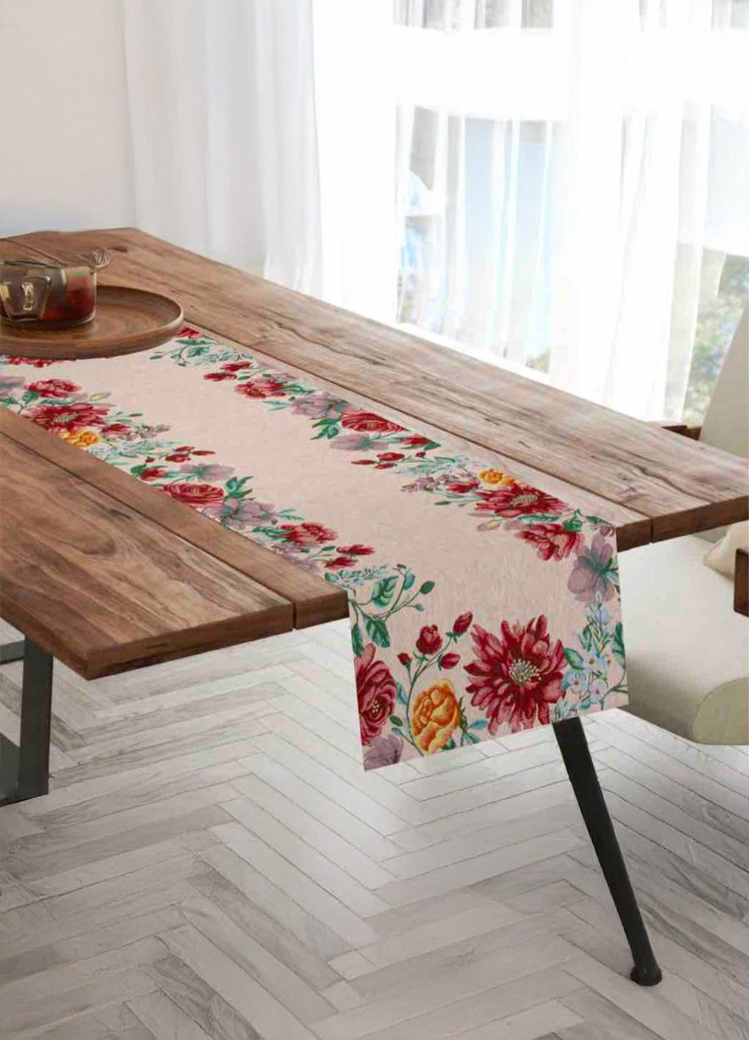 Runner 40x140 cm in Tessuto Gobelin, fantasia Fiorita