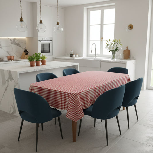 Tovaglia campagnola a quadretti rossi - Disponibile per 6 o 8-12 persone