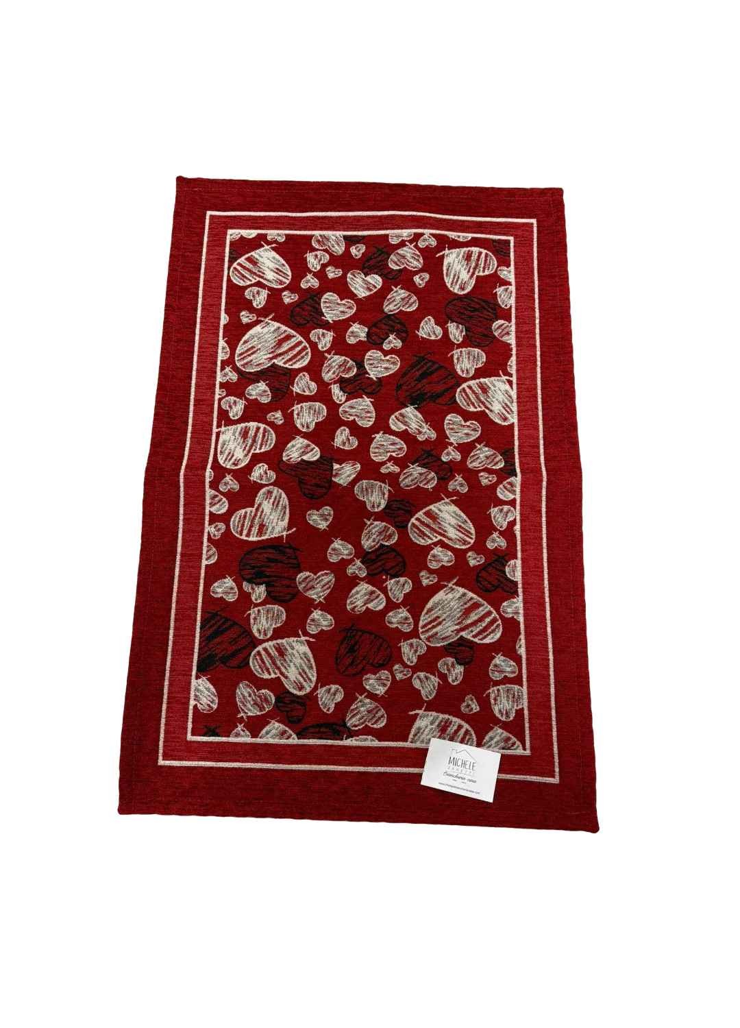 Tappeto in ciniglia con base antiscivolo serie Melody, colore rosso o grigio, disponibile in varie misure