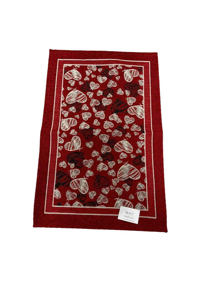 Tappeto in ciniglia con base antiscivolo serie Melody, colore rosso o grigio, disponibile in varie misure