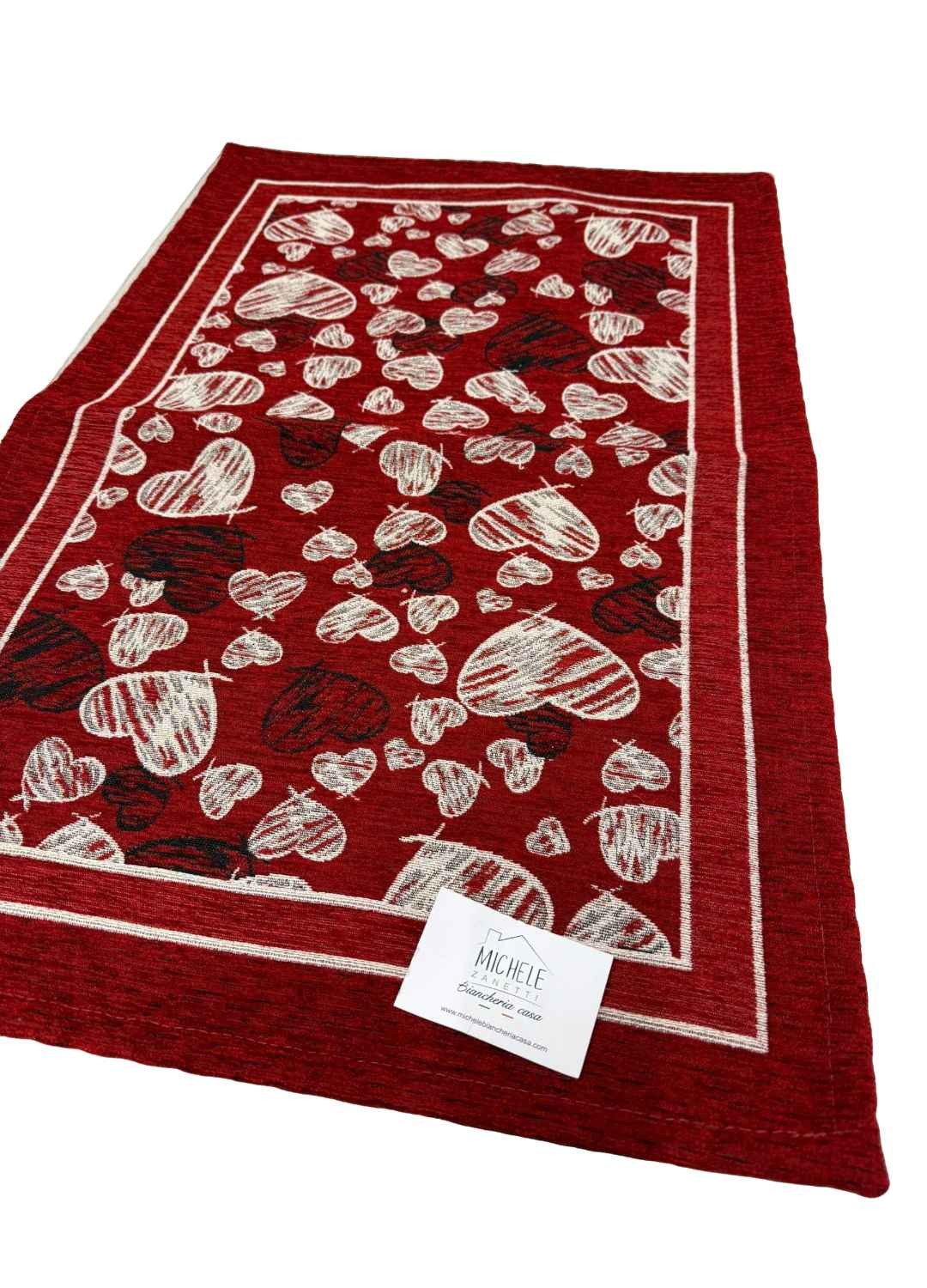 Tappeto in ciniglia con base antiscivolo serie Melody, colore rosso o grigio, disponibile in varie misure