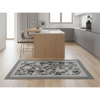 Tappeto in ciniglia con base antiscivolo serie Melody, colore rosso o grigio, disponibile in varie misure