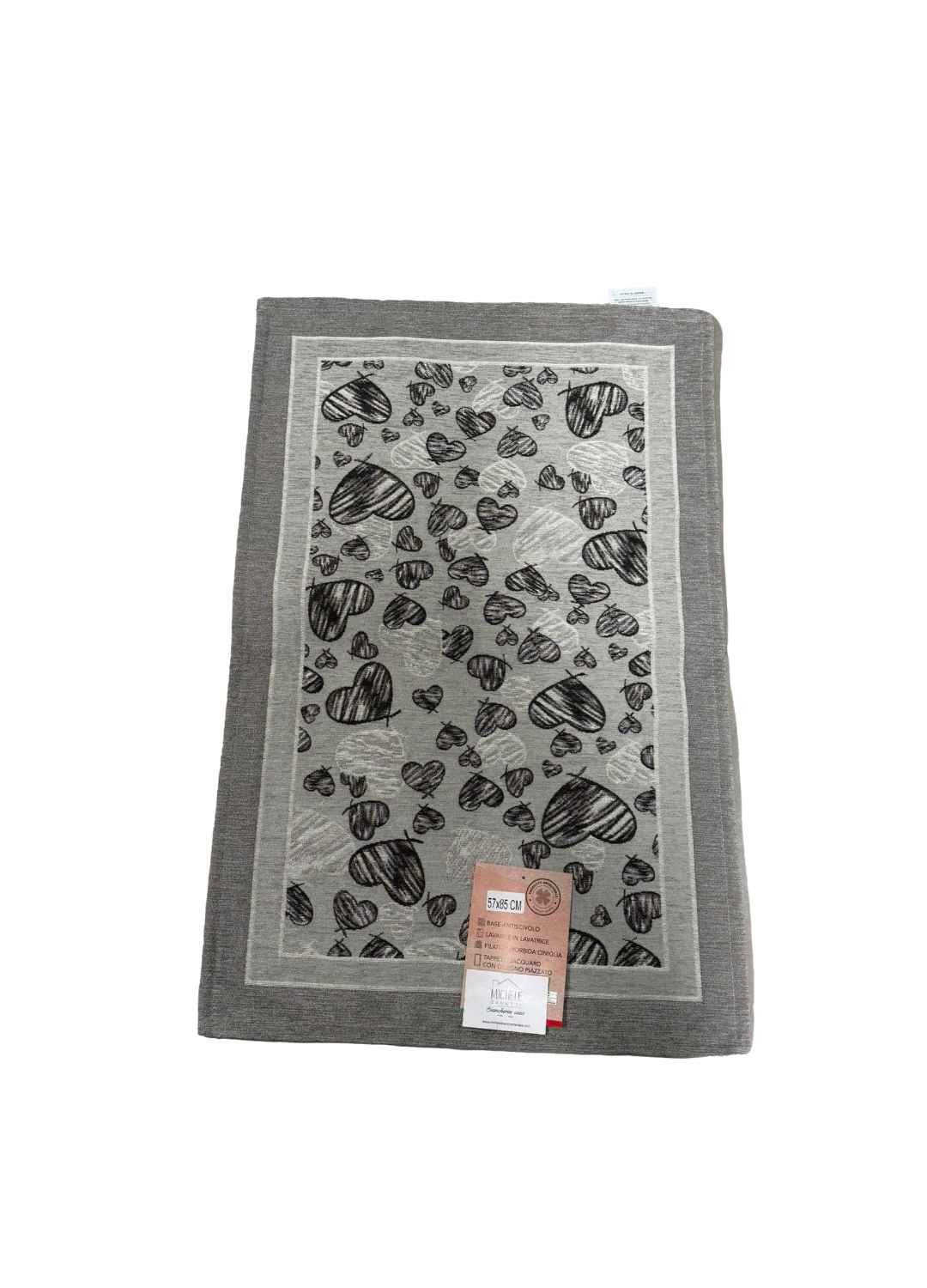 Tappeto in ciniglia con base antiscivolo serie Melody, colore rosso o grigio, disponibile in varie misure