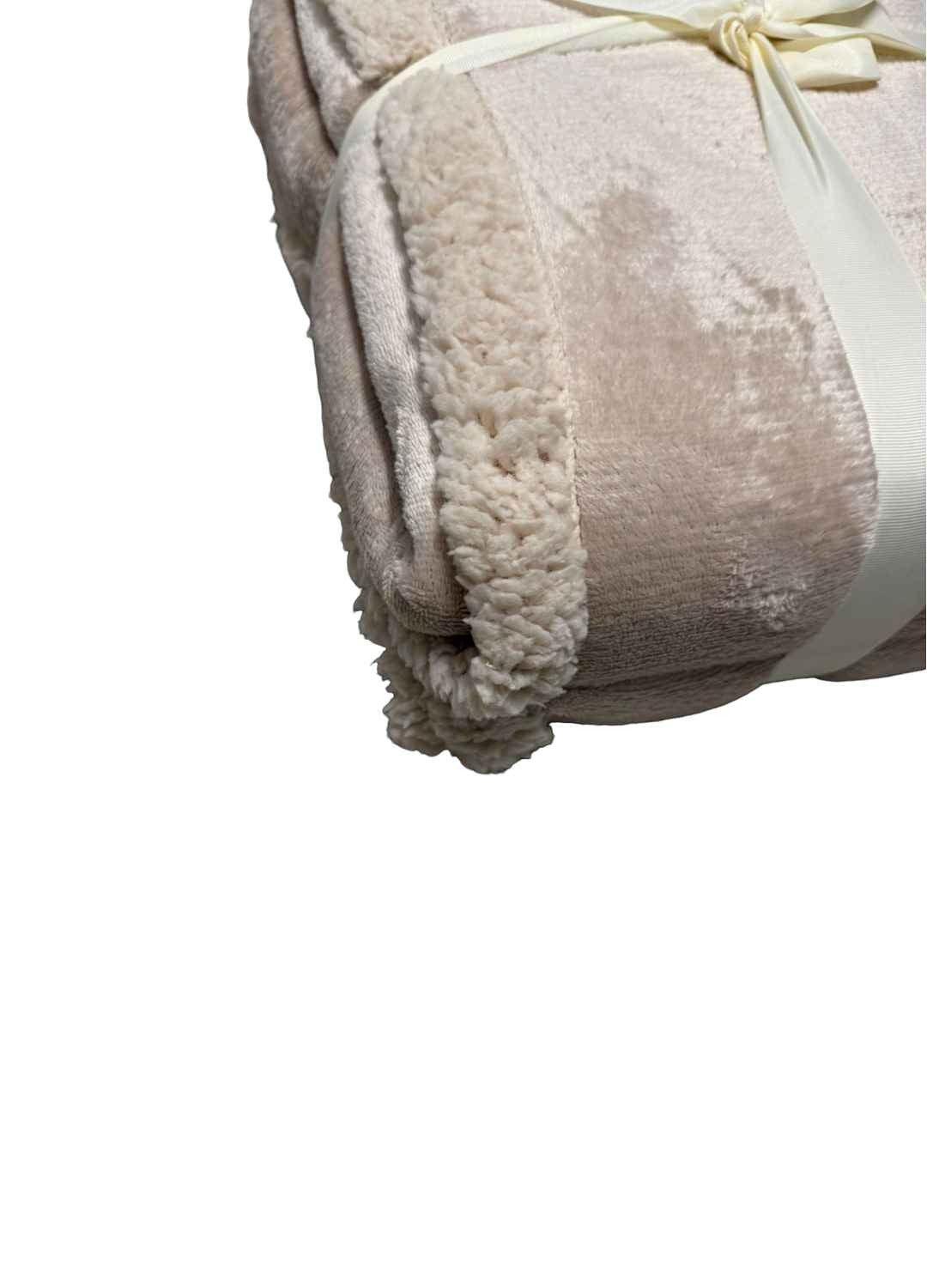 Coperta matrimoniale Norway in tinta unita, in flanel e agnellato internamente