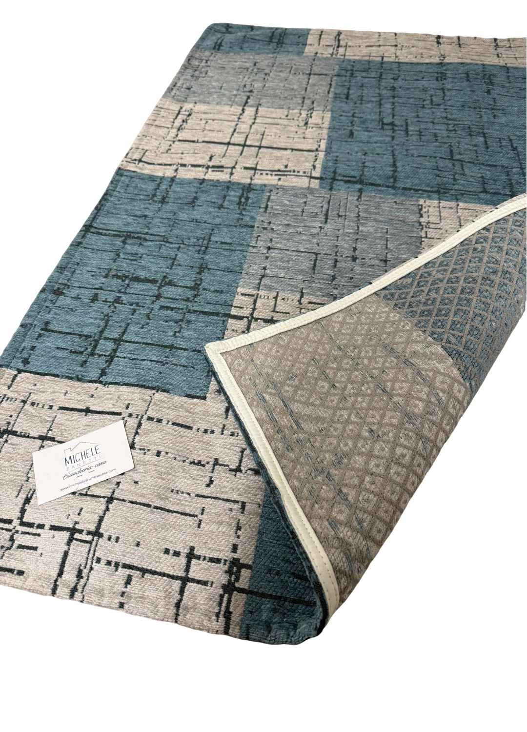 Tappeto in ciniglia con base antiscivolo serie Mondrian per la tua camera o il tuo soggiorno