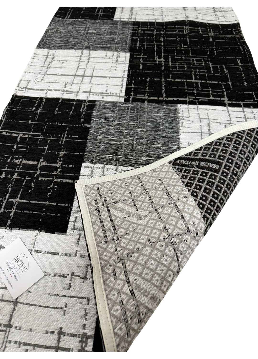 Tappeto in ciniglia con base antiscivolo serie Mondrian per la tua camera o il tuo soggiorno