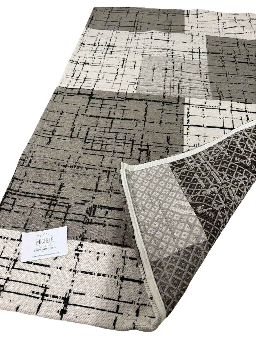 Tappeto in ciniglia con base antiscivolo serie Mondrian per la tua camera o il tuo soggiorno