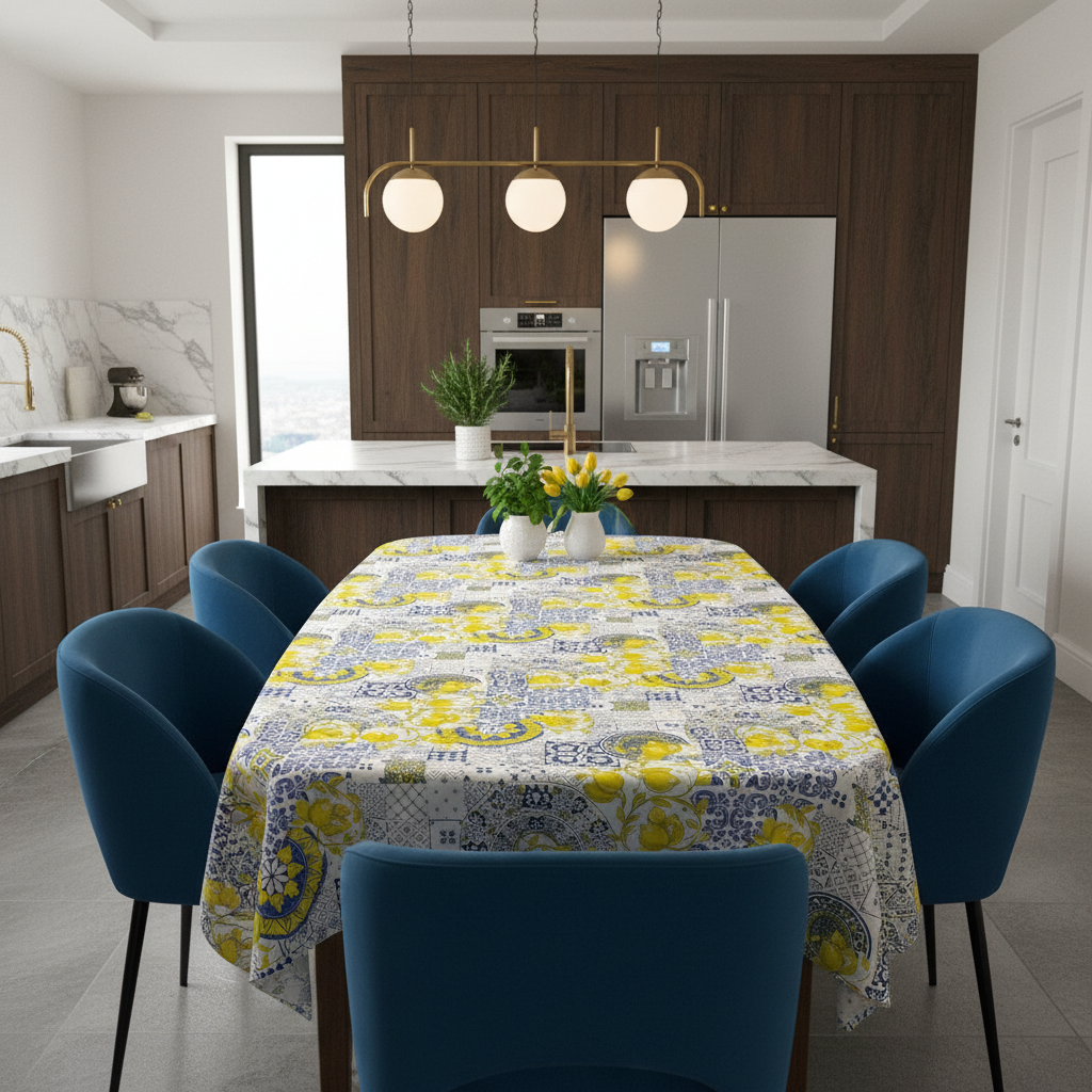 Tovaglia in puro cotone fantasia Limoncello, disponibile in diverse misure