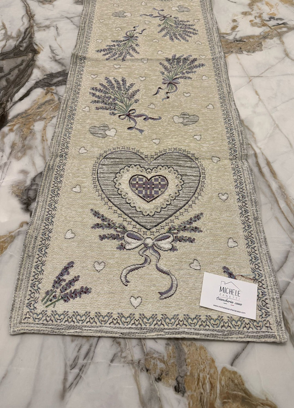 Runner 40x140 cm in Tessuto Gobelin, fantasia Lavanda