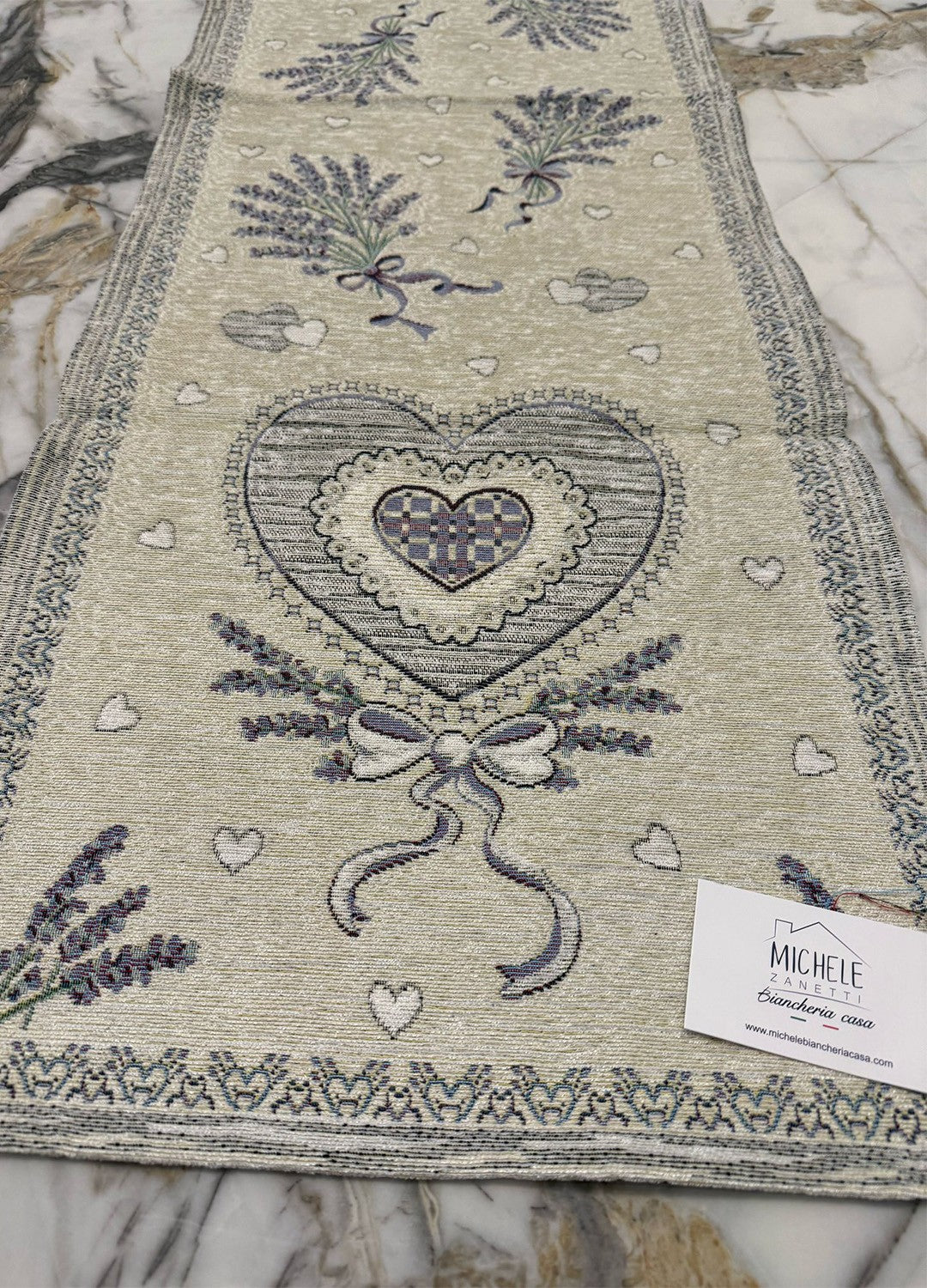 Runner 40x140 cm in Tessuto Gobelin, fantasia Lavanda