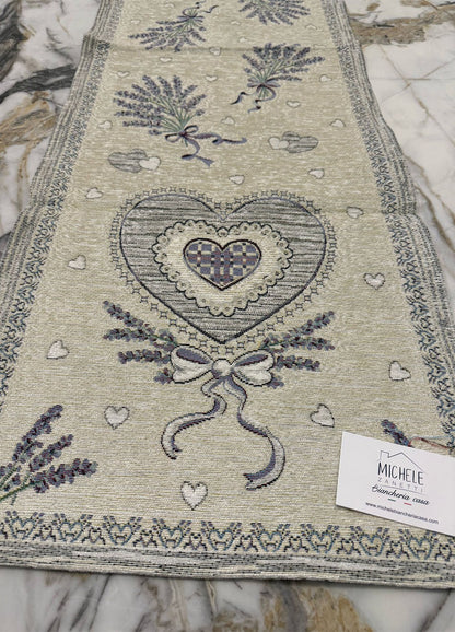 Runner 40x140 cm in Tessuto Gobelin, fantasia Lavanda