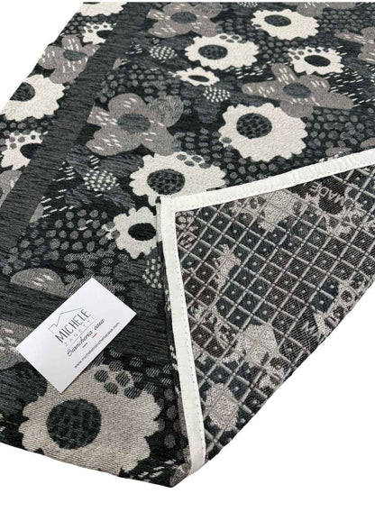 Tappeto in ciniglia con base antiscivolo serie Andy, colore antracite o ottanio, disponibile in varie misure