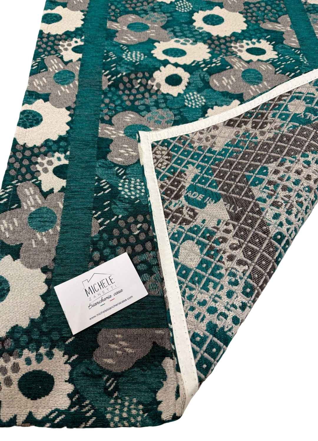 Tappeto in ciniglia con base antiscivolo serie Andy, colore antracite o ottanio, disponibile in varie misure