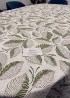 Tovaglia in puro cotone fantasia Felce Verde, disponibile in diverse misure