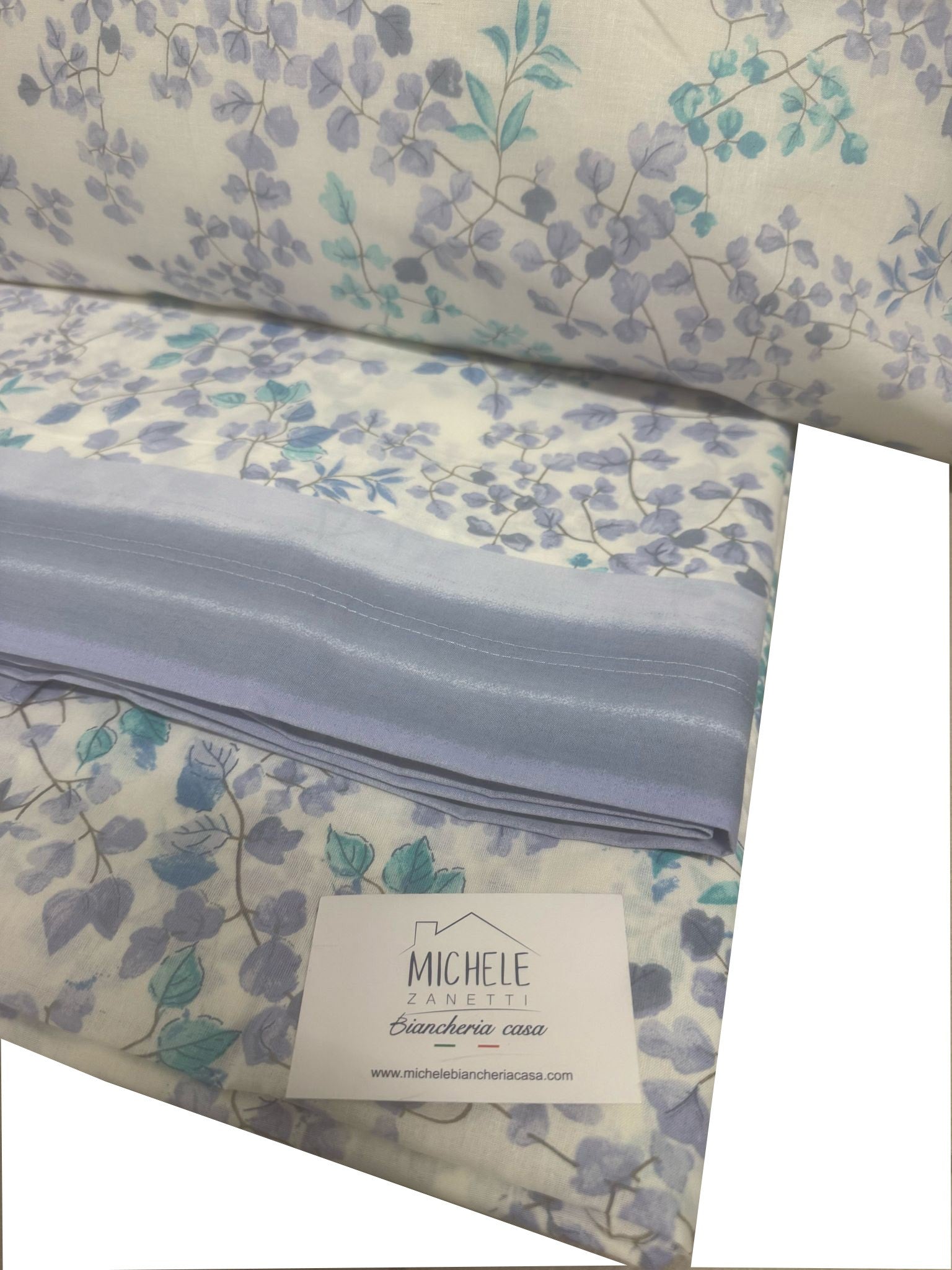 Completo Lenzuola Matrimoniale fantasia Edera, prodotto italiano