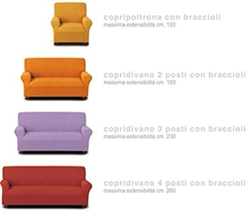 Copridivano con braccioli in tessuto jacquard