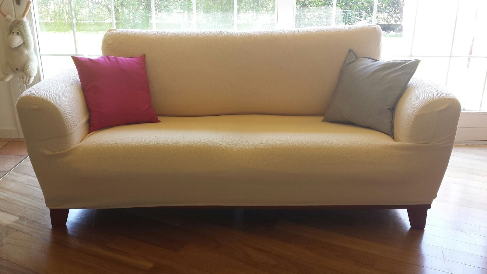 Copridivano con braccioli in tessuto jacquard