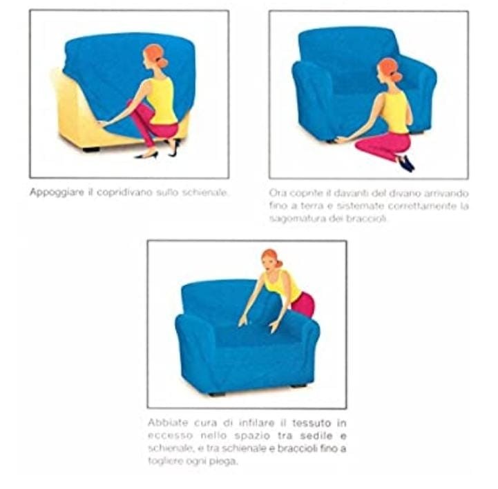 Copridivano con braccioli in tessuto jacquard