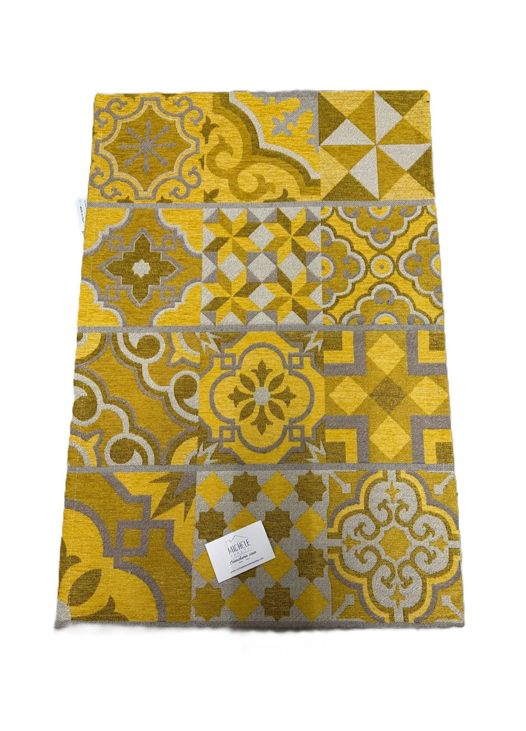 Tappeto in ciniglia con base antiscivolo serie Cementine