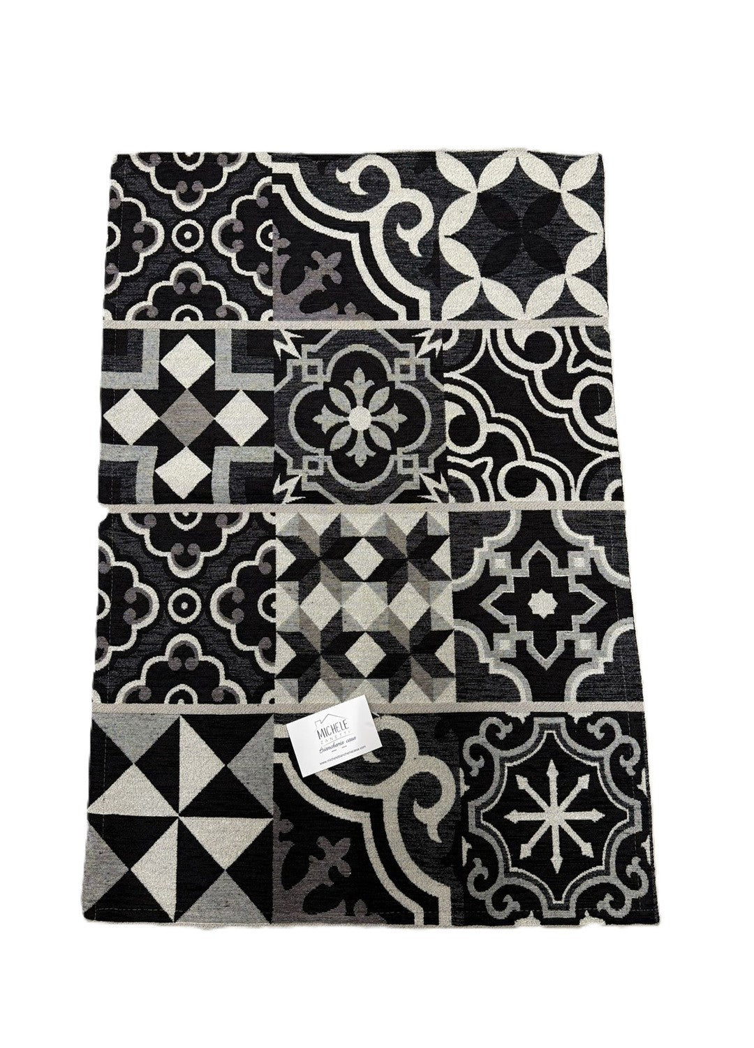 Tappeto in ciniglia con base antiscivolo serie Cementine