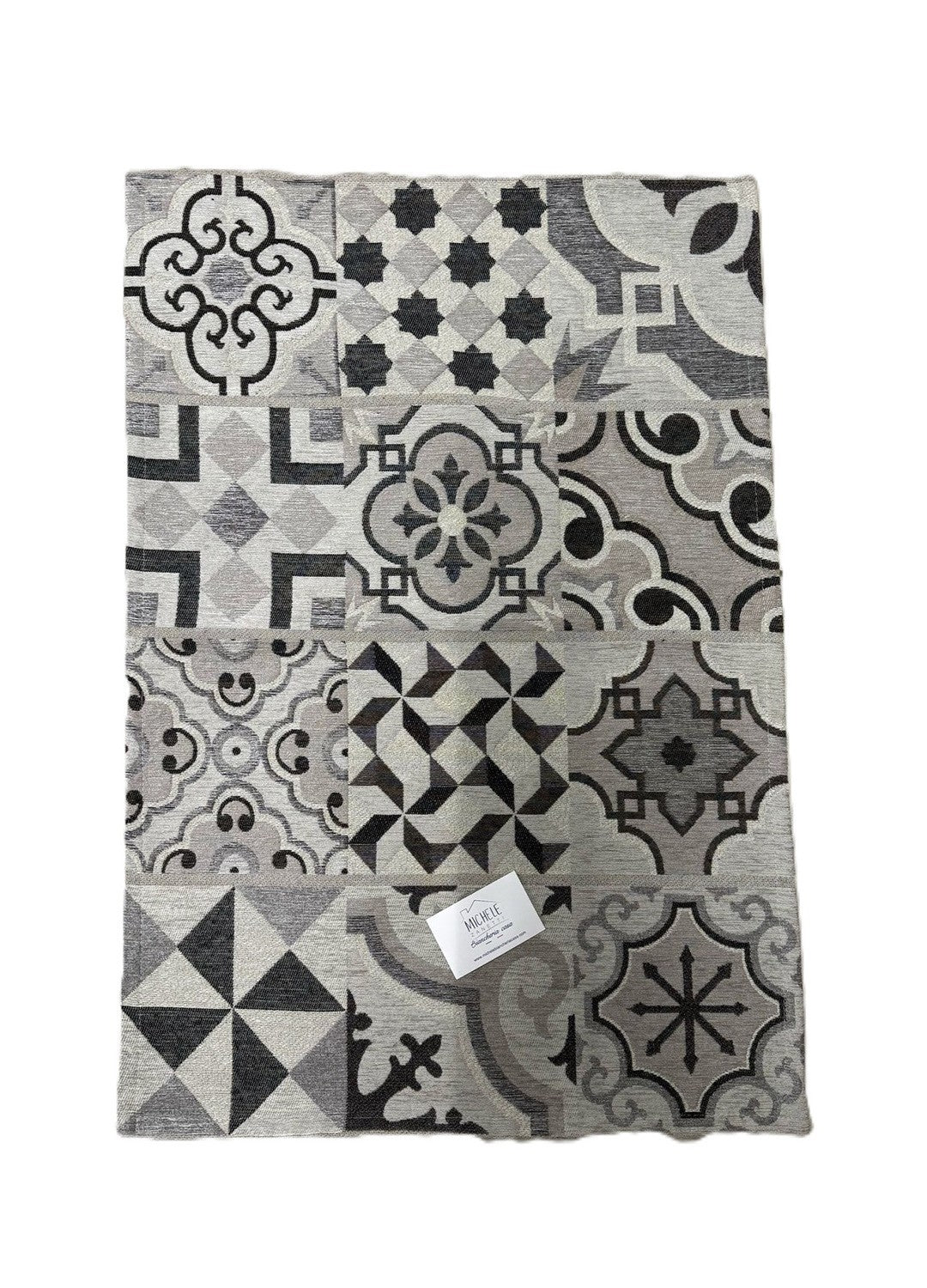 Tappeto in ciniglia con base antiscivolo serie Cementine